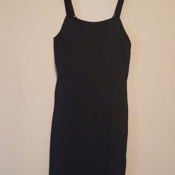 Chic Black Button-Accent Kids Dress - Picture 4 of 5